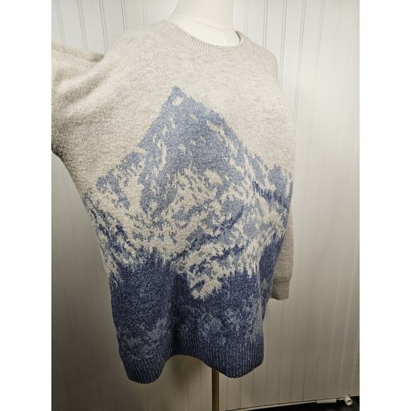 Eddie Bauer Mt. Altitude Crewneck Sweater Women's Size M Relaxed Mountain Scene - Picture 4 of 10